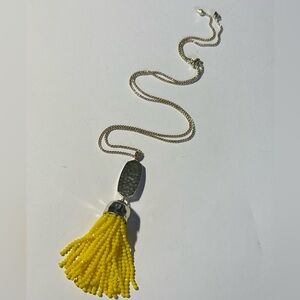 Kendra Scott Yellow Monroe Beaded Tassel Adjustable Necklace